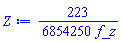 (223/6854250)/f_z