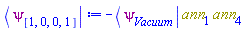 -Physics:-`*`(Physics:-Bra(psi, Vacuum), ann[1], ann[4])