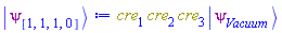 Physics:-`*`(cre[1], cre[2], cre[3], Physics:-Ket(psi, Vacuum))