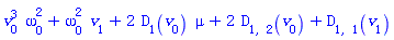 v[0]^3*omega[0]^2+omega[0]^2*v[1]+2*D[1](v[0])*mu+2*D[1, 2](v[0])+D[1, 1](v[1])