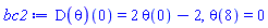 (D(theta))(0) = 2*theta(0)-2, theta(8) = 0