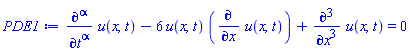 diff(u(x, t), [`$`(t, alpha)])-6*u(x, t)*(diff(u(x, t), x))+diff(diff(diff(u(x, t), x), x), x) = 0