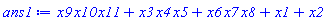 x10*x11*x9+x3*x4*x5+x6*x7*x8+x1+x2