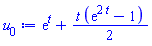 exp(t)+(1/2)*t*(exp(2*t)-1)