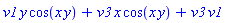 v1*y*cos(x*y)+v3*x*cos(x*y)+v3*v1