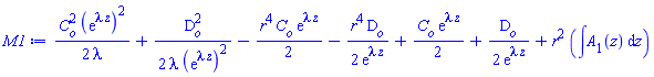 (1/2)*C[o]^2*(exp(lambda*z))^2/lambda+(1/2)*D[o]^2/(lambda*(exp(lambda*z))^2)-(1/2)*r^4*C[o]*exp(lambda*z)-(1/2)*r^4*D[o]/exp(lambda*z)+(1/2)*C[o]*exp(lambda*z)+(1/2)*D[o]/exp(lambda*z)+r^2*(int(A[1](z), z))