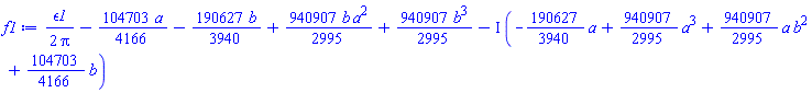 (1/2)*epsilon1/Pi-(104703/4166)*a-(190627/3940)*b+(940907/2995)*b*a^2+(940907/2995)*b^3-I*(-(190627/3940)*a+(940907/2995)*a^3+(940907/2995)*a*b^2+(104703/4166)*b)