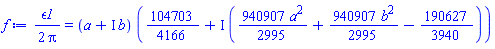 (1/2)*epsilon1/Pi = (a+I*b)*(104703/4166+I*((940907/2995)*a^2+(940907/2995)*b^2-190627/3940))