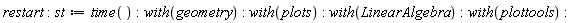 restart; st := time(); with(geometry); with(plots); with(LinearAlgebra); with(plottools)