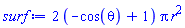 2*(-cos(theta)+1)*Pi*r^2