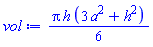 (1/6)*Pi*h*(3*a^2+h^2)