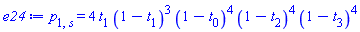 p[1, s] = 4*t[1]*(1-t[1])^3*(1-t[0])^4*(1-t[2])^4*(1-t[3])^4
