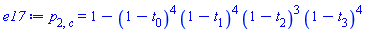 p[2, c] = 1-(1-t[0])^4*(1-t[1])^4*(1-t[2])^3*(1-t[3])^4