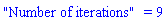 "Number of iterations" = 9