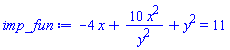 -4*x+10*x^2/y^2+y^2 = 11