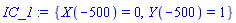 {X(-500) = 0, Y(-500) = 1}
