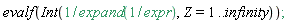 evalf(Int(1/expand(1/expr), Z = 1 .. infinity));