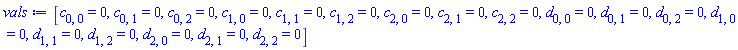 [c[0, 0] = 0, c[0, 1] = 0, c[0, 2] = 0, c[1, 0] = 0, c[1, 1] = 0, c[1, 2] = 0, c[2, 0] = 0, c[2, 1] = 0, c[2, 2] = 0, d[0, 0] = 0, d[0, 1] = 0, d[0, 2] = 0, d[1, 0] = 0, d[1, 1] = 0, d[1, 2] = 0, d[2, 0] = 0, d[2, 1] = 0, d[2, 2] = 0]