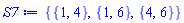 {{1, 4}, {1, 6}, {4, 6}}