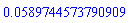 0.589744573790909e-1