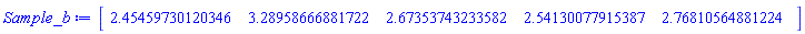 Vector[row](5, {(1) = 2.4545973012034645, (2) = 3.2895866688172197, (3) = 2.6735374323358188, (4) = 2.541300779153873, (5) = 2.768105648812239})