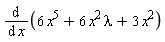 diff(6*x^5+6*lambda*x^2+3*x^2, x)