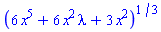 (6*x^5+6*lambda*x^2+3*x^2)^(1/3)