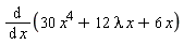 diff(30*x^4+12*lambda*x+6*x, x)