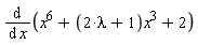 diff(x^6+(2*lambda+1)*x^3+2, x)