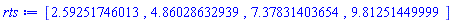 [2.59251746013, 4.86028632939, 7.37831403654, 9.81251449999]