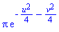 Pi*exp(-(1/4)*u^2-(1/4)*v^2)