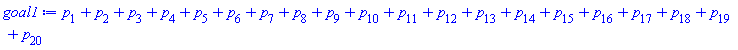 p[1]+p[2]+p[3]+p[4]+p[5]+p[6]+p[7]+p[8]+p[9]+p[10]+p[11]+p[12]+p[13]+p[14]+p[15]+p[16]+p[17]+p[18]+p[19]+p[20]