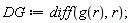 DG := diff(g(r), r);