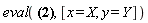 eval(modp(x, y), [x = X, y = Y])
