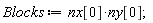 Blocks := nx[0]*ny[0]