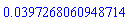 HFloat(0.03972680609487139)