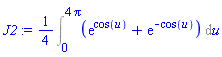 (1/4)*(Int(exp(cos(u))+exp(-cos(u)), u = 0 .. 4*Pi))