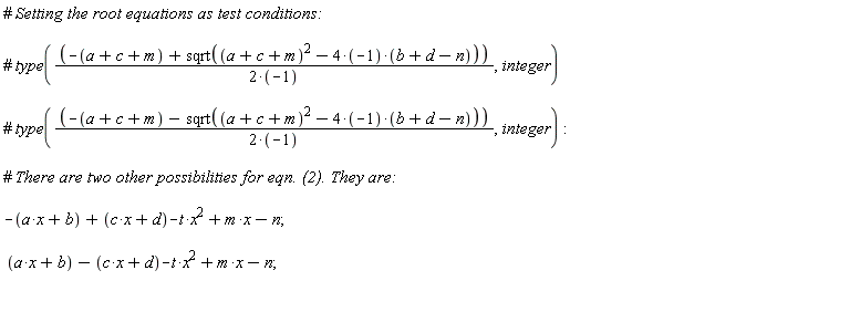 -a*x-b+(c*x+d)-t*x^2+m*x-n; a*x+b-c*x-d-t*x^2+m*x-n