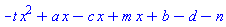 -t*x^2+a*x-c*x+m*x+b-d-n