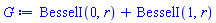 BesselI(0, r)+BesselI(1, r)