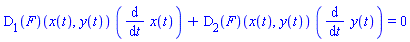 (D[1](F))(x(t), y(t))*(diff(x(t), t))+(D[2](F))(x(t), y(t))*(diff(y(t), t)) = 0