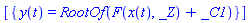 [{y(t) = RootOf(F(x(t), _Z)+_C1)}]