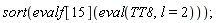 sort(evalf[15](eval(TT8, l = 2)))
