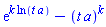 exp(k*ln(t*a))-(t*a)^k