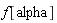f[alpha]