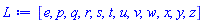 [e, p, q, r, s, t, u, v, w, x, y, z]