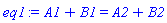 A1+B1 = A2+B2