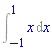 Int(x, x = -1 .. 1)