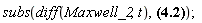 subs(diff(Maxwell_2, t), Physics[Vectors][Curl](Physics[Vectors][Curl](E__field_(x, y, z, t))) = -Physics[Vectors][Curl](diff(mu*H__field_(x, y, z, t), t)))