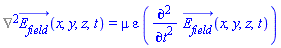 %Laplacian(E__field_(x, y, z, t)) = mu*varepsilon*(diff(diff(E__field_(x, y, z, t), t), t))